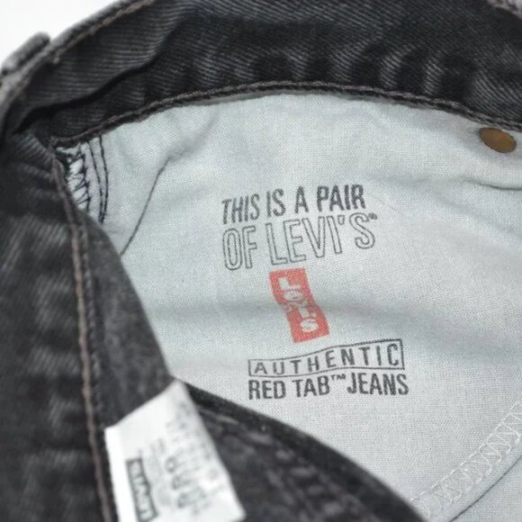 Levis 550 Vintage Y2K Black Cotton Denim Mom High Waist Tapered Leg Jeans 10 M - Picture 8 of 8